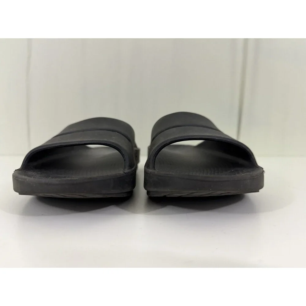 Oofos Ooahh Sport Slide Sandals Unisex M5/W7 EU 38 Solid Black Slip On Recovery